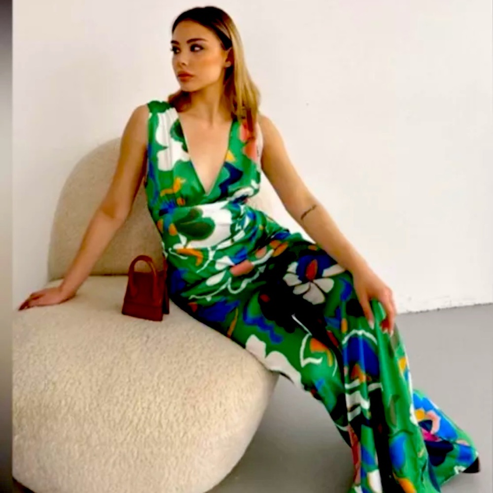 Zara knotted shoulder jumpsuit